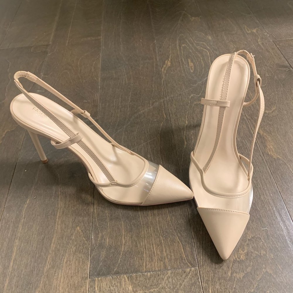 Clear and Nude Heels